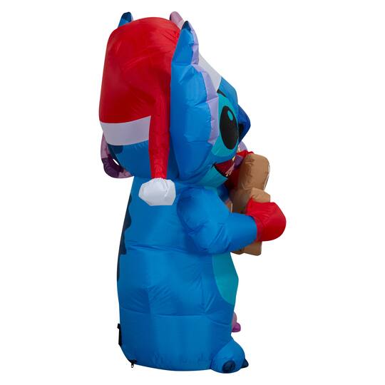 4ft. Airblown® Disney® Inflatable Holiday Stitch & Angel Eating Gingerbread Cookies Value Scene Christmas Lights Décor